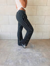 Black Striped Slit Pants