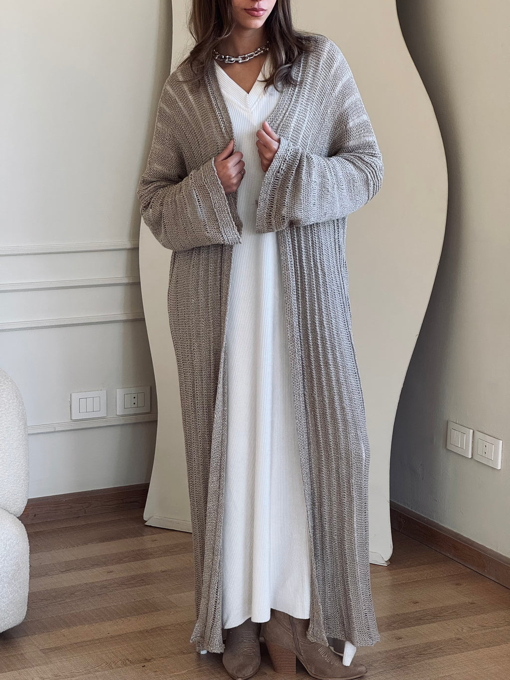 Beige Shine on kimono