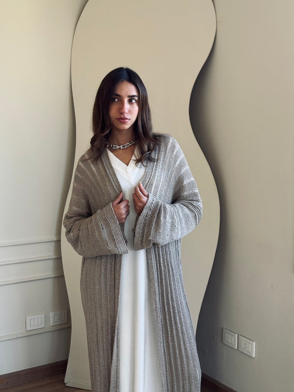 Beige Shine on kimono