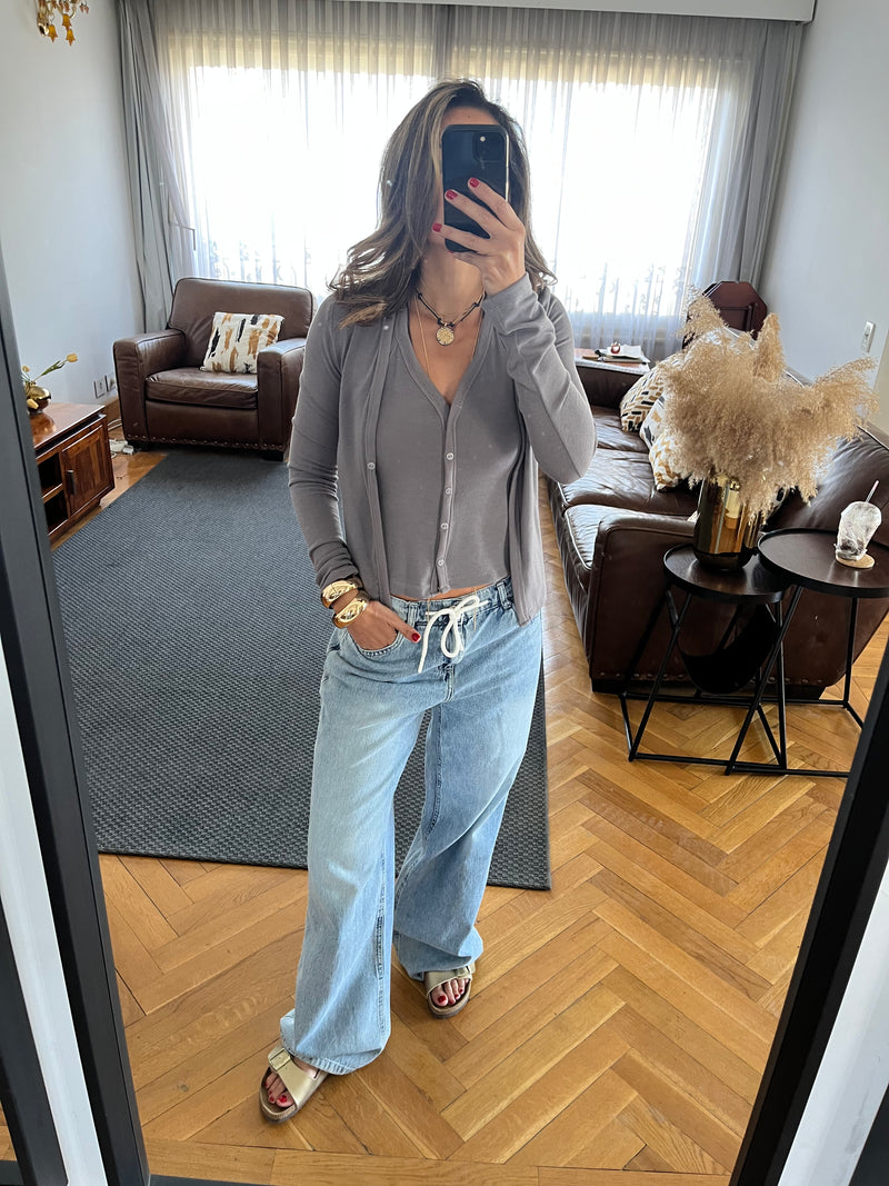 Grey Two Way Top