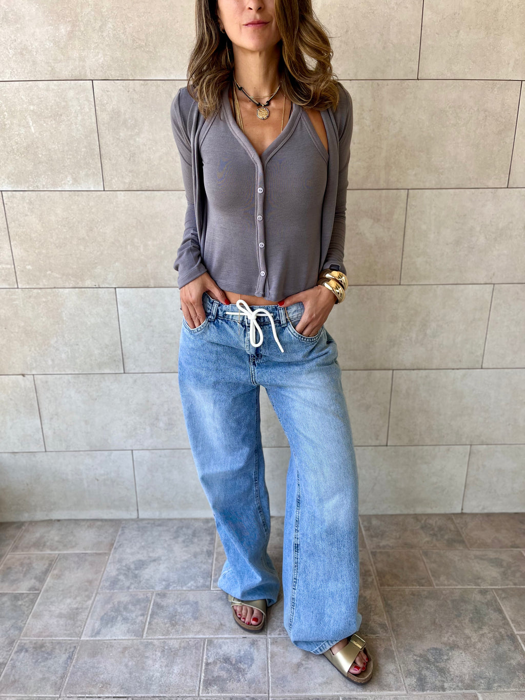 Grey Two Way Top