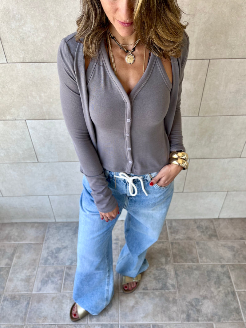 Grey Two Way Top