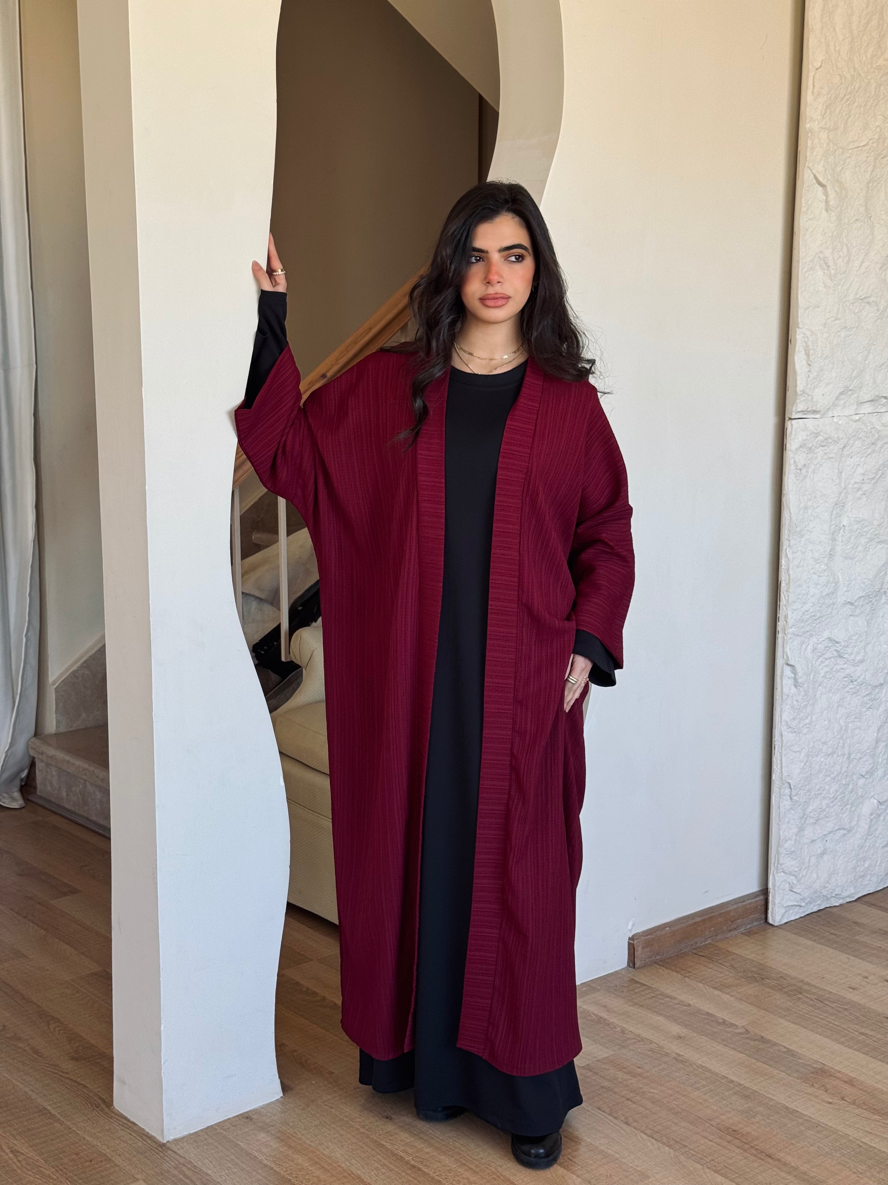 Burgundy Thick Kimono