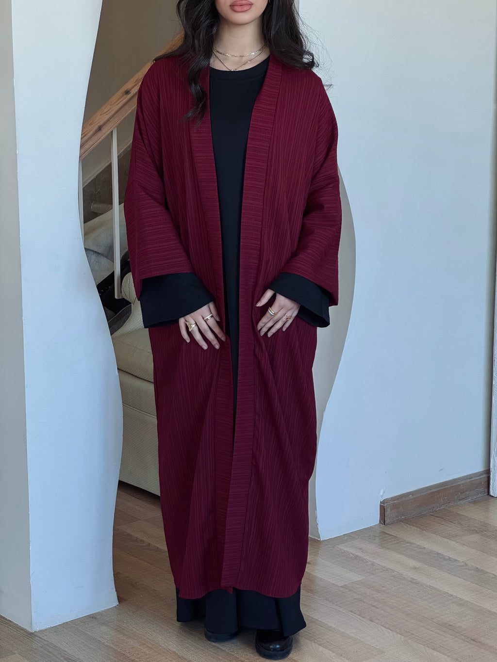 Burgundy Thick Kimono