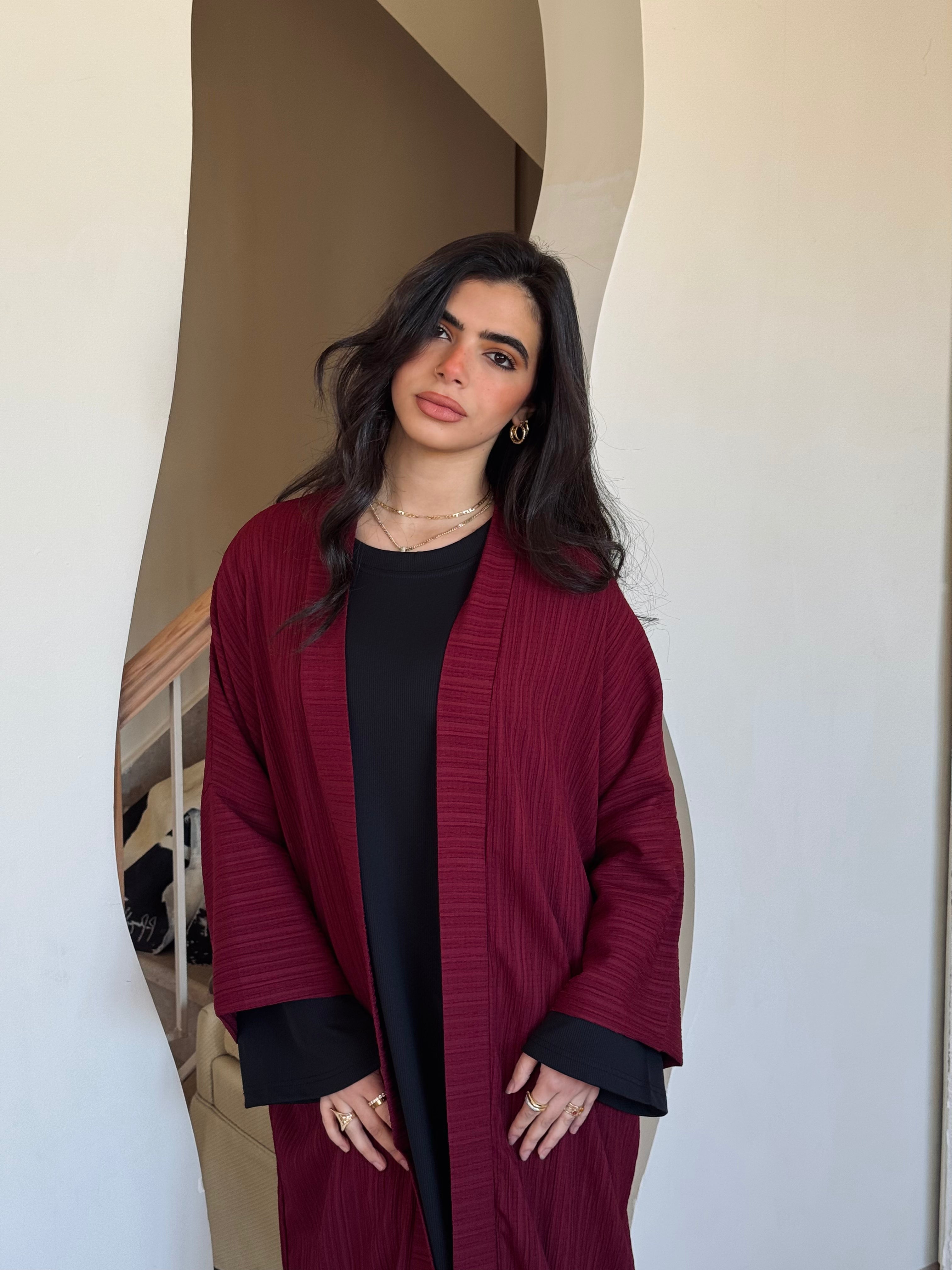 Burgundy Thick Kimono