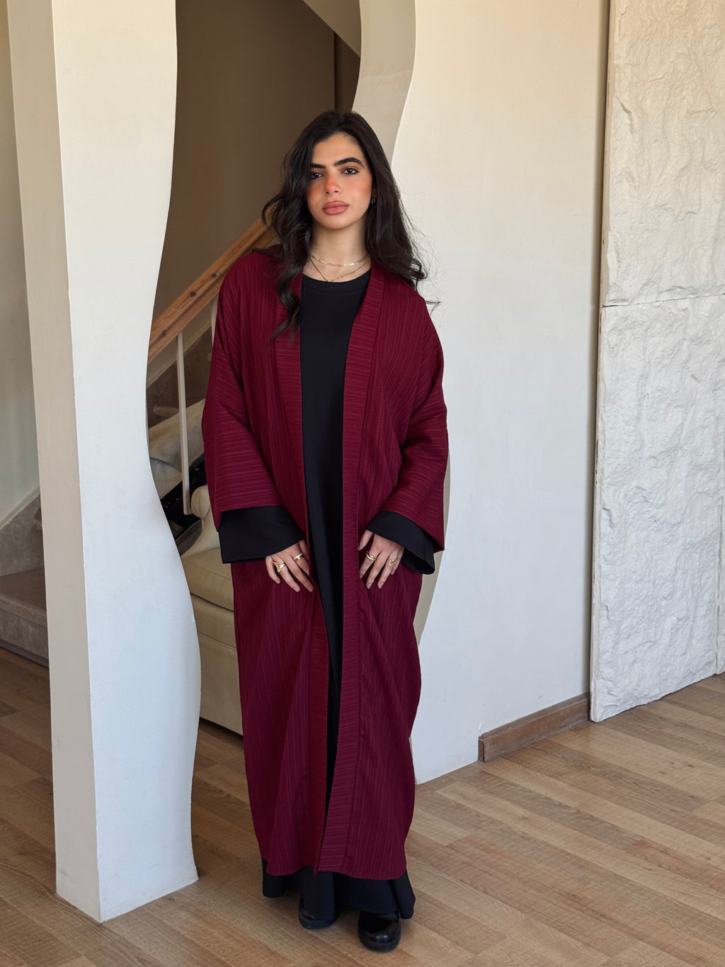 Burgundy Thick Kimono