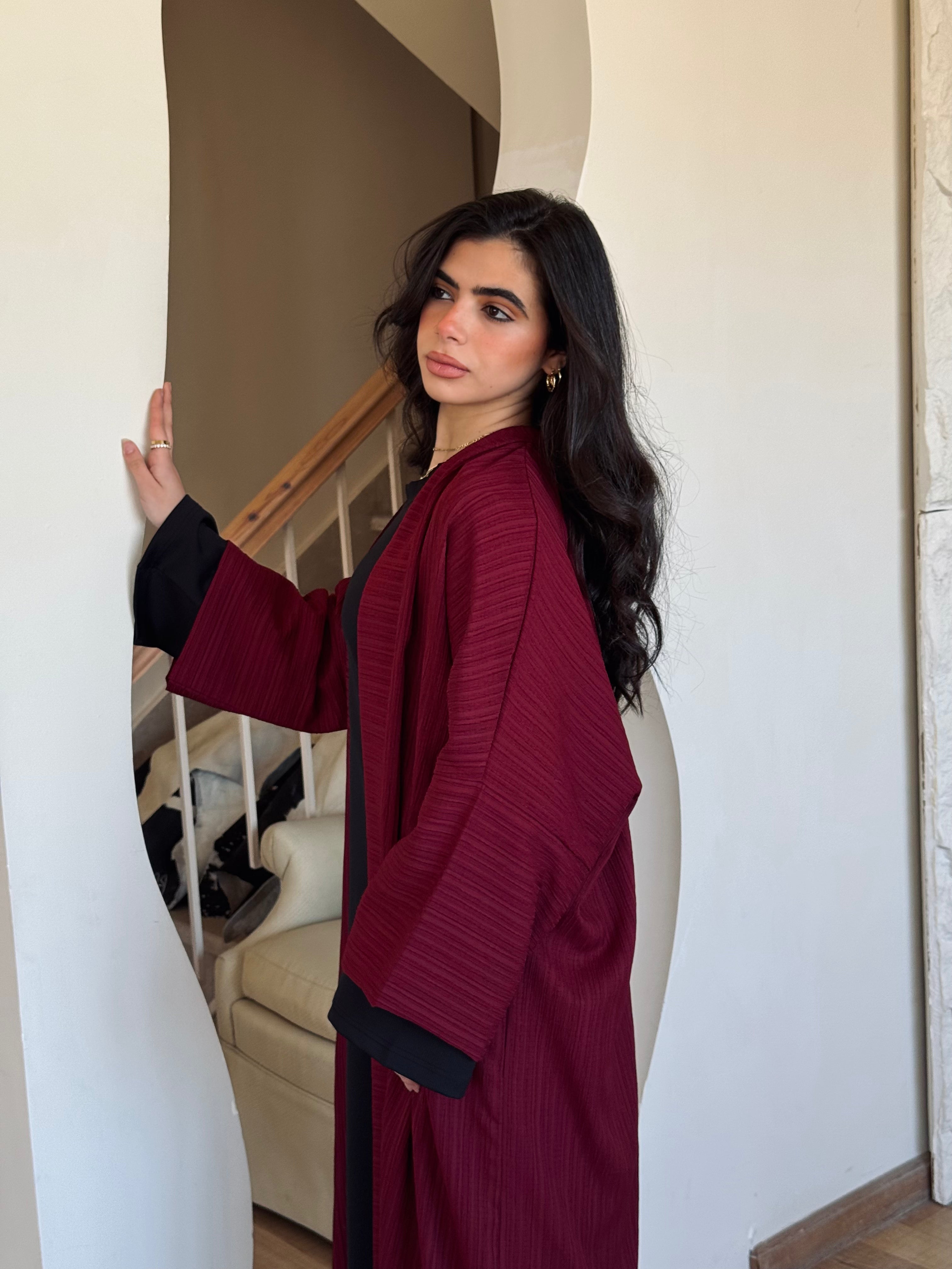 Burgundy Thick Kimono