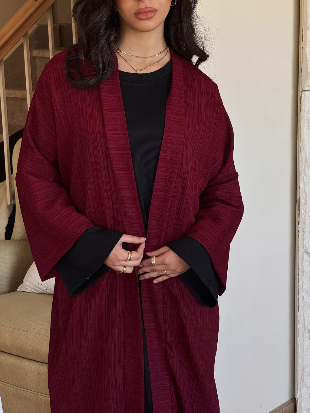 Burgundy Thick Kimono