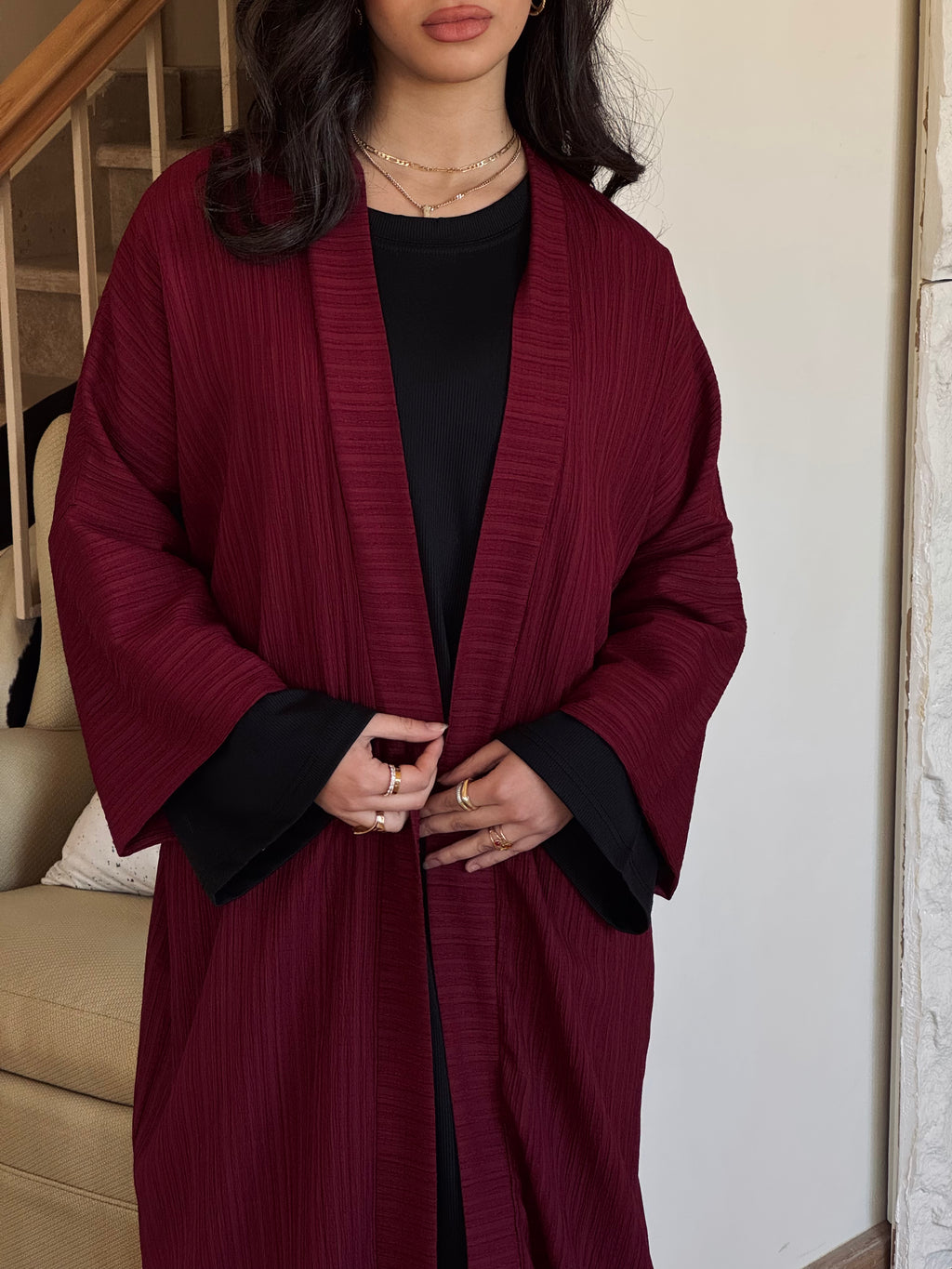 Burgundy Thick Kimono