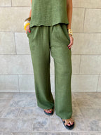 Olive 2 Pieces Sleeveless Set