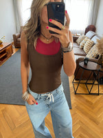 Brown & Burgundy 130 Double Layer Top