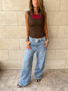 Brown & Burgundy 130 Double Layer Top