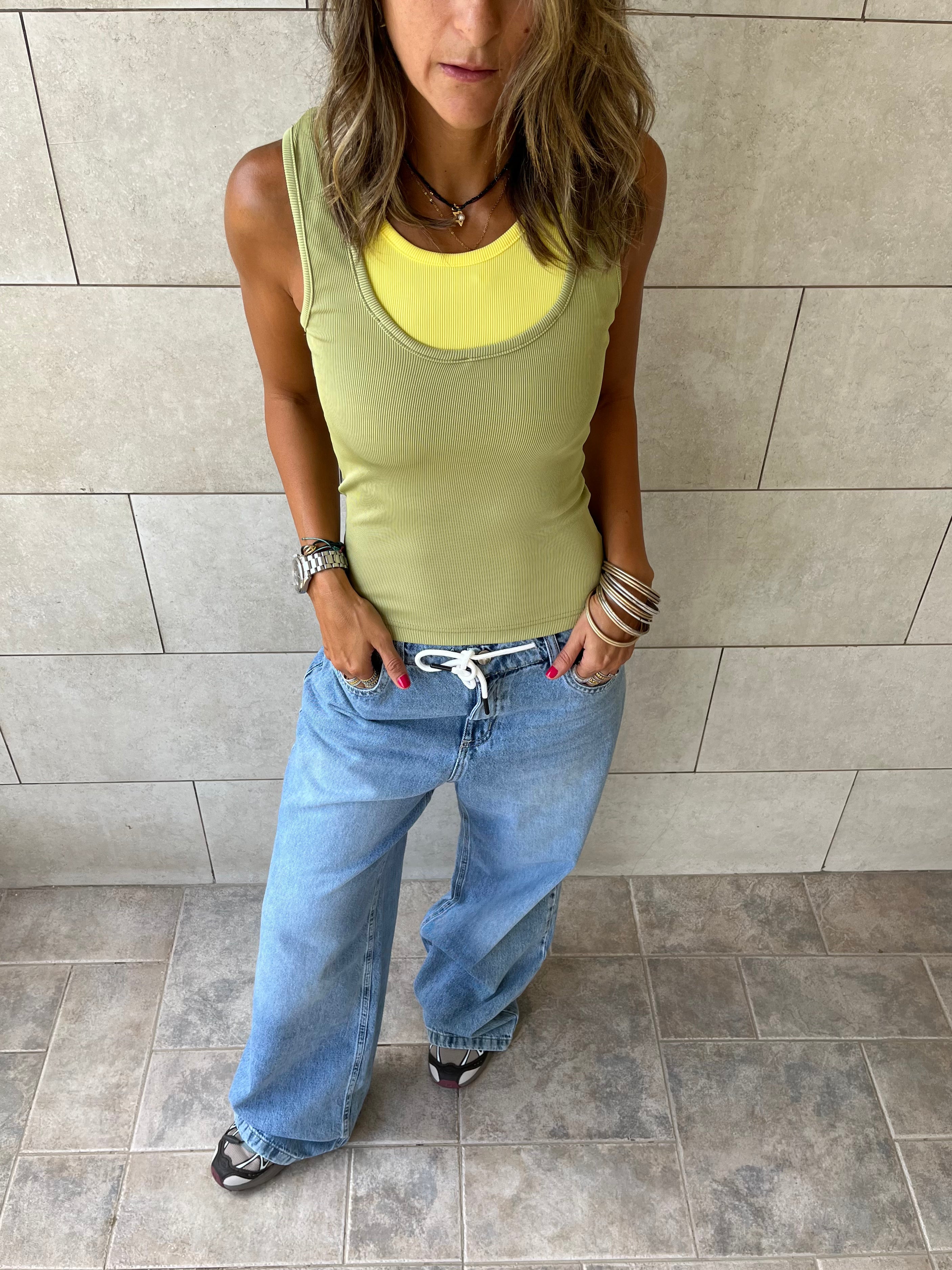 Lime & Yellow 130 Double Layer Top