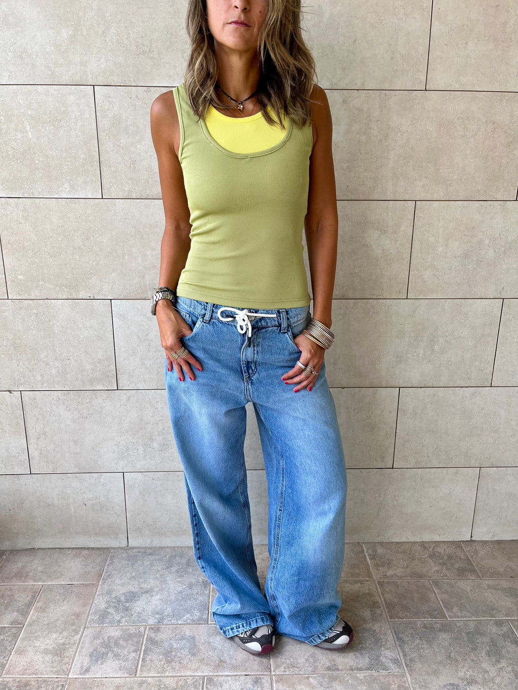 Lime & Yellow 130 Double Layer Top