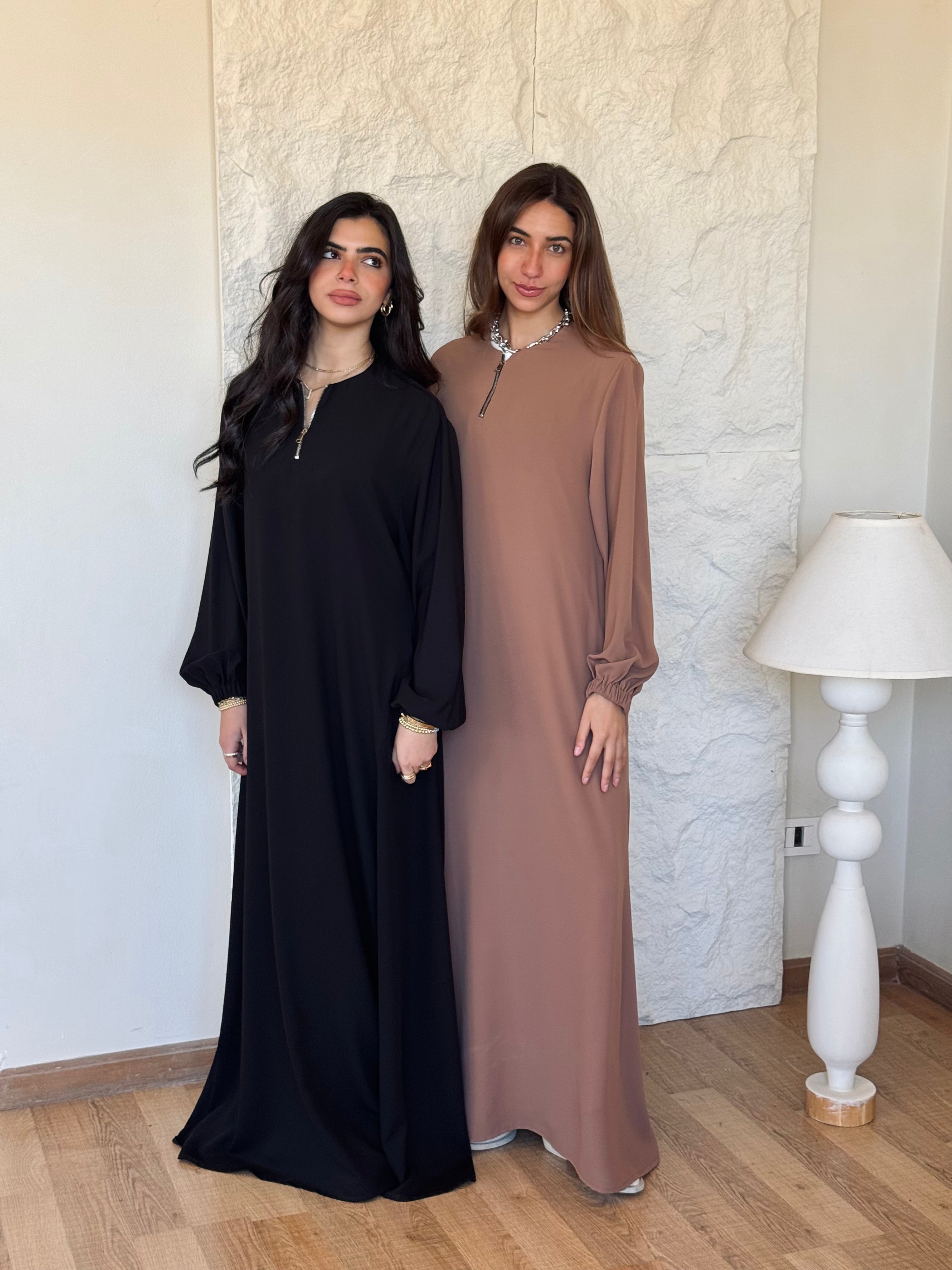 Black Long Zip Up Dress