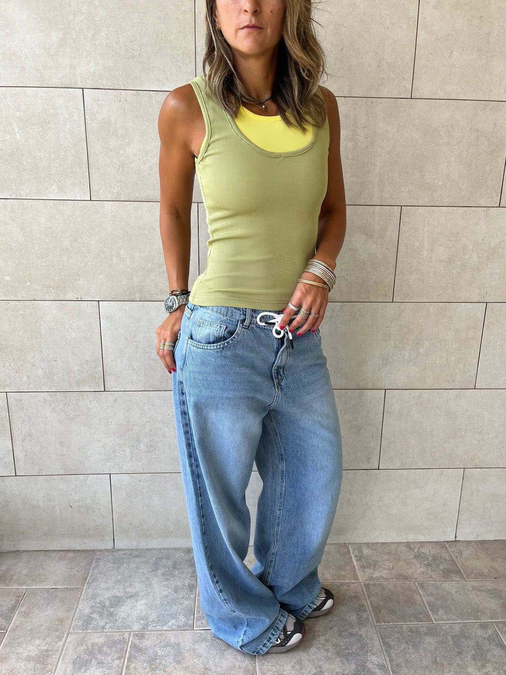 Lime & Yellow 130 Double Layer Top