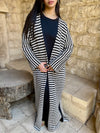 Black Stripes Knit Cardigan