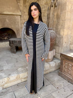 Black Stripes Knit Cardigan