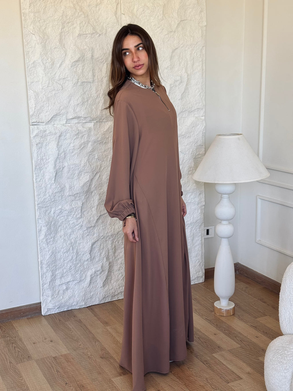 Cafe Long Zip Up Dress
