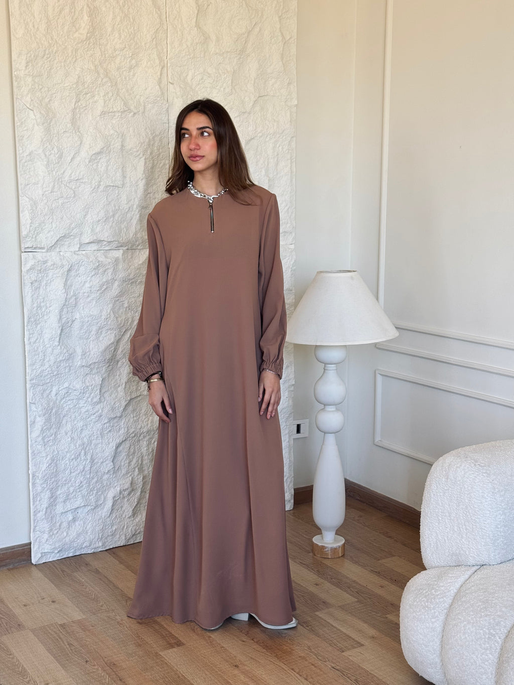 Cafe Long Zip Up Dress