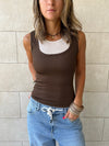 Brown & Beige 130 Double Layer Top