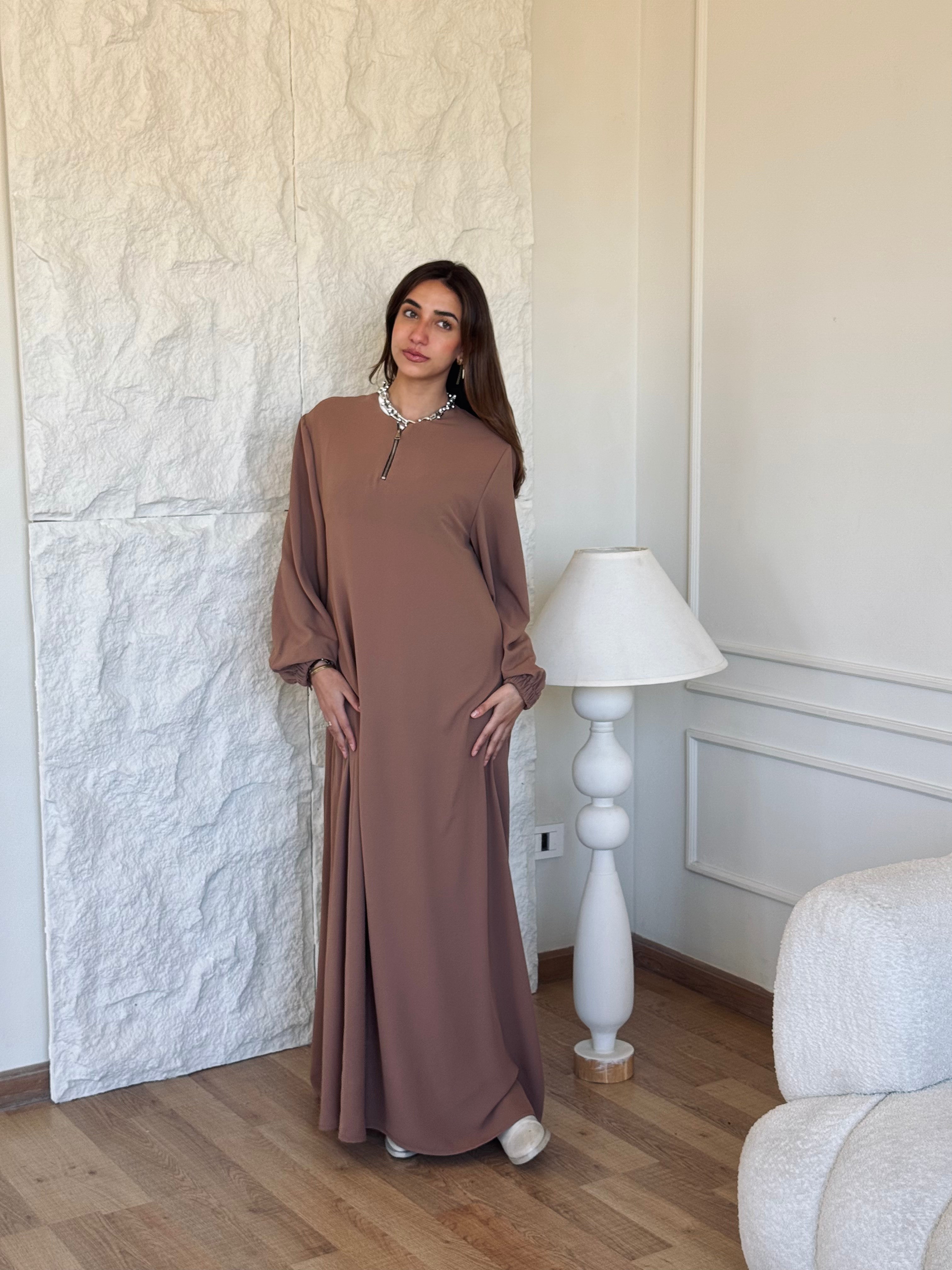 Cafe Long Zip Up Dress