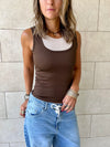 Brown & Beige 130 Double Layer Top