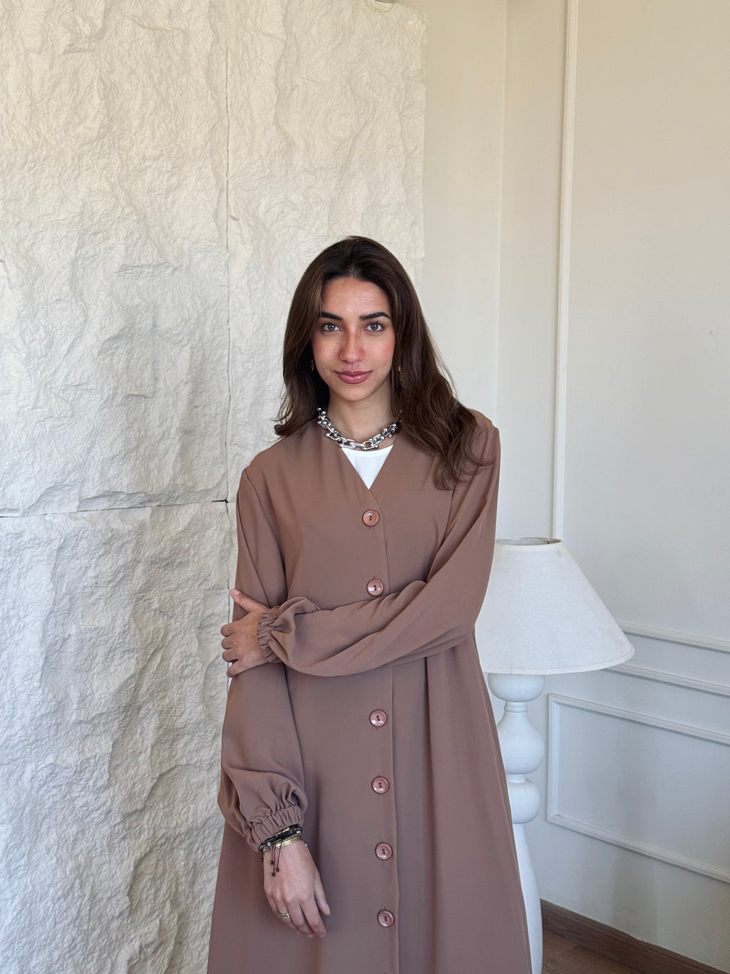 Cafe V Buttons Dress