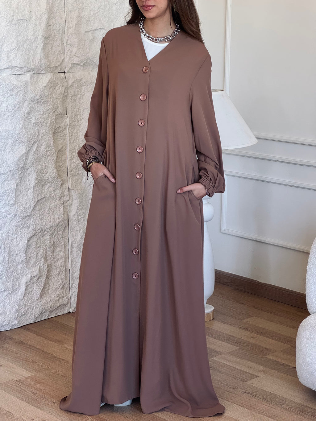 Cafe V Buttons Dress