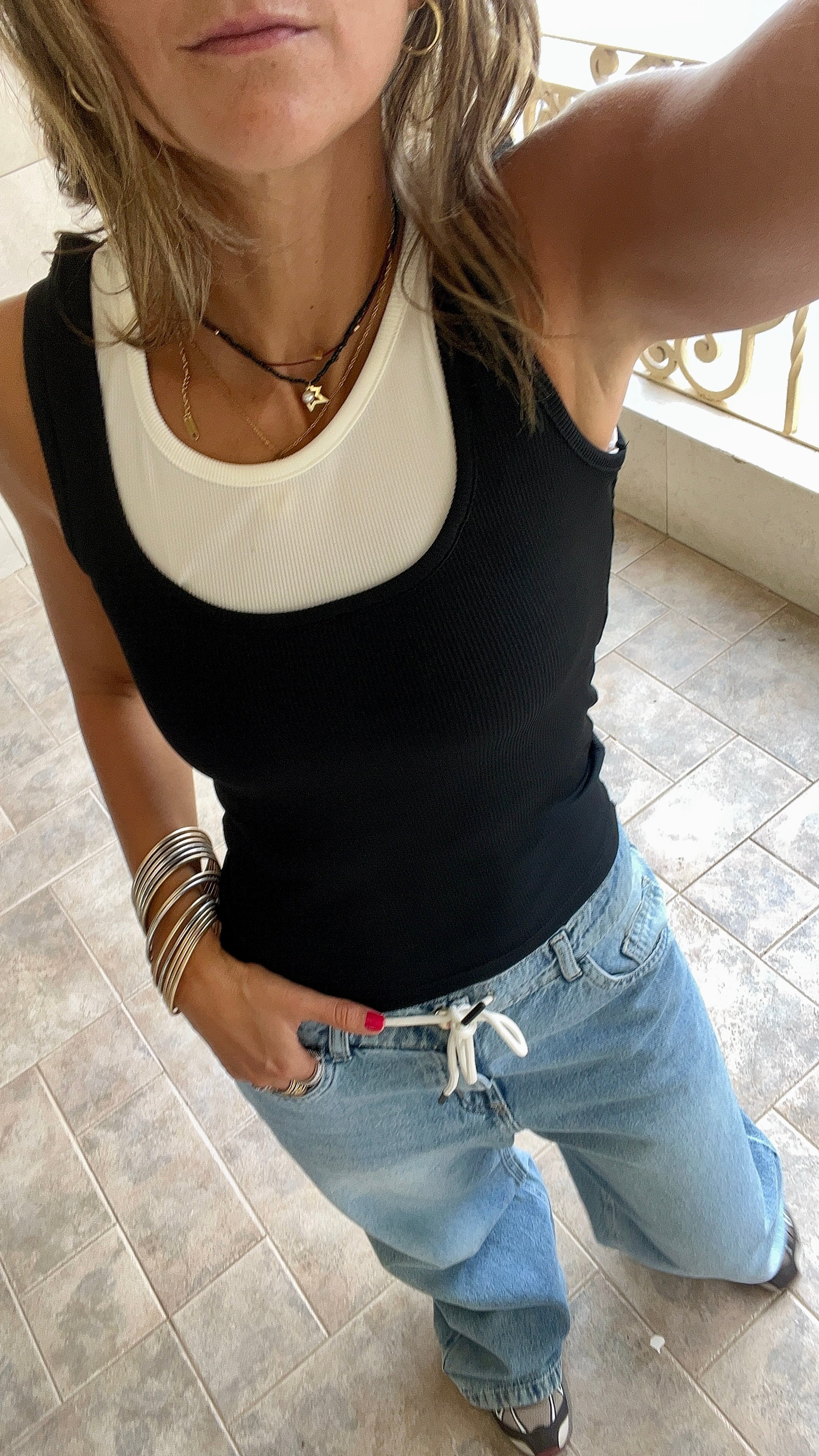 Black & White 130 Double Layer Top