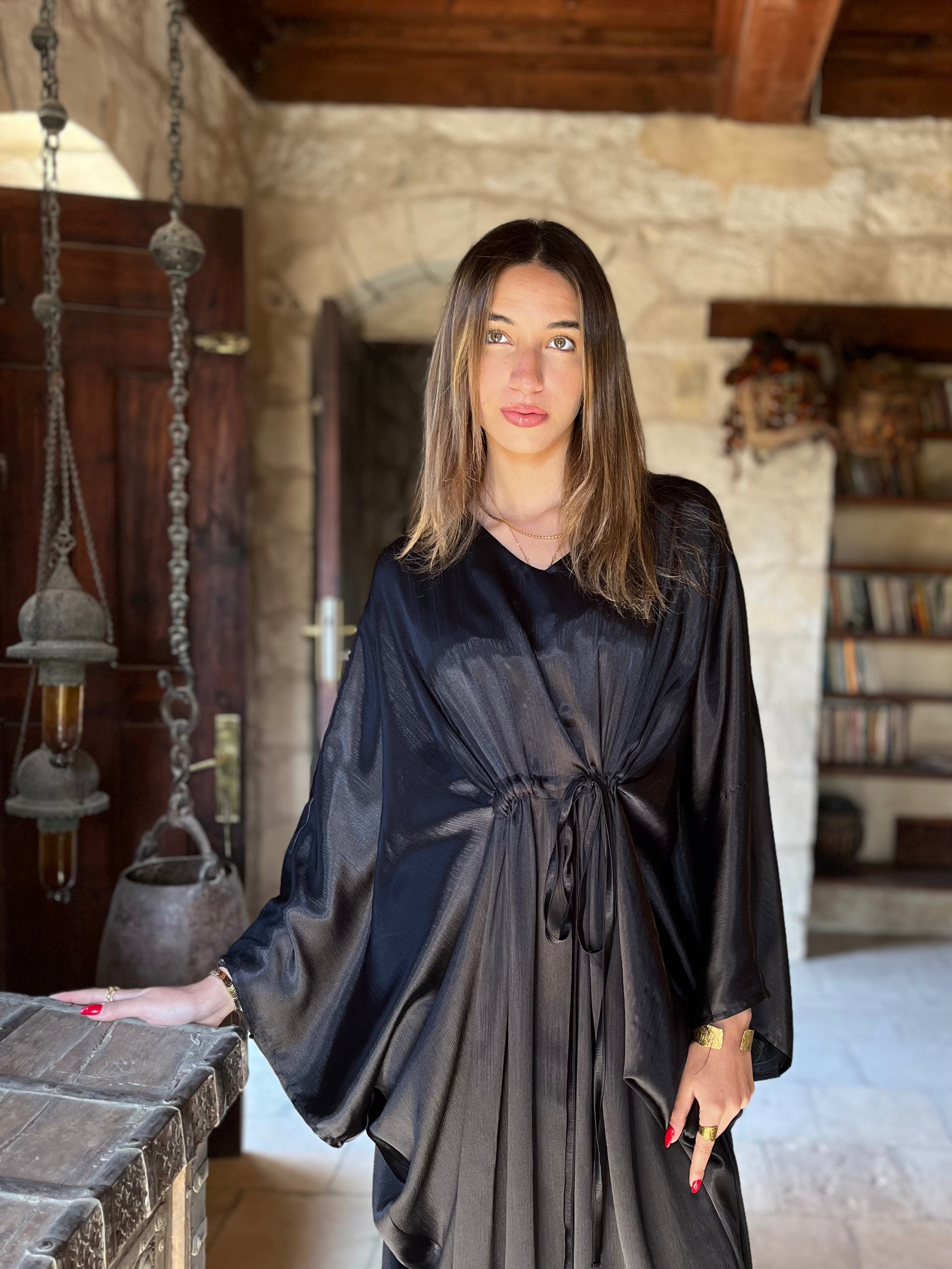 Black Shimmery Nubian Kaftan