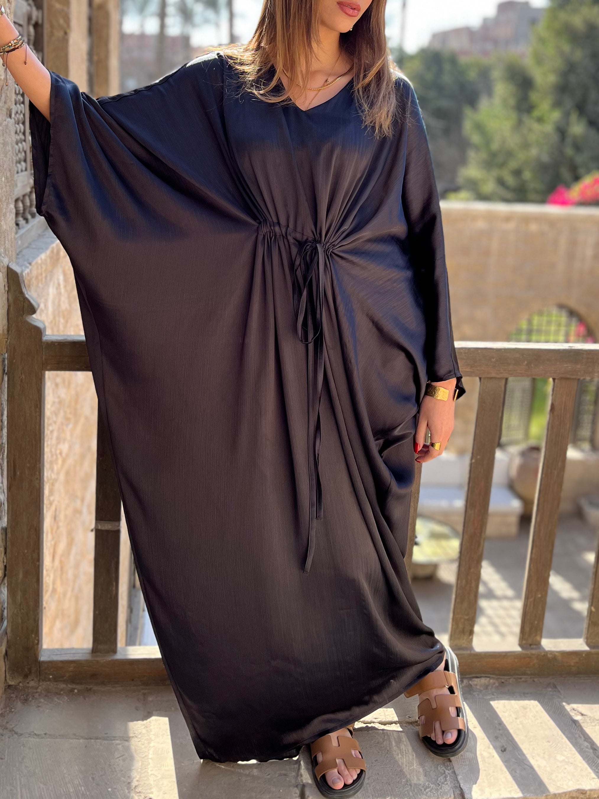 Black Shimmery Nubian Kaftan
