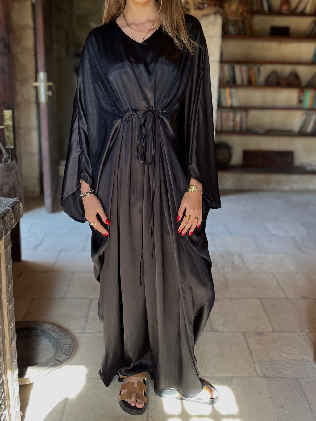 Black Shimmery Nubian Kaftan