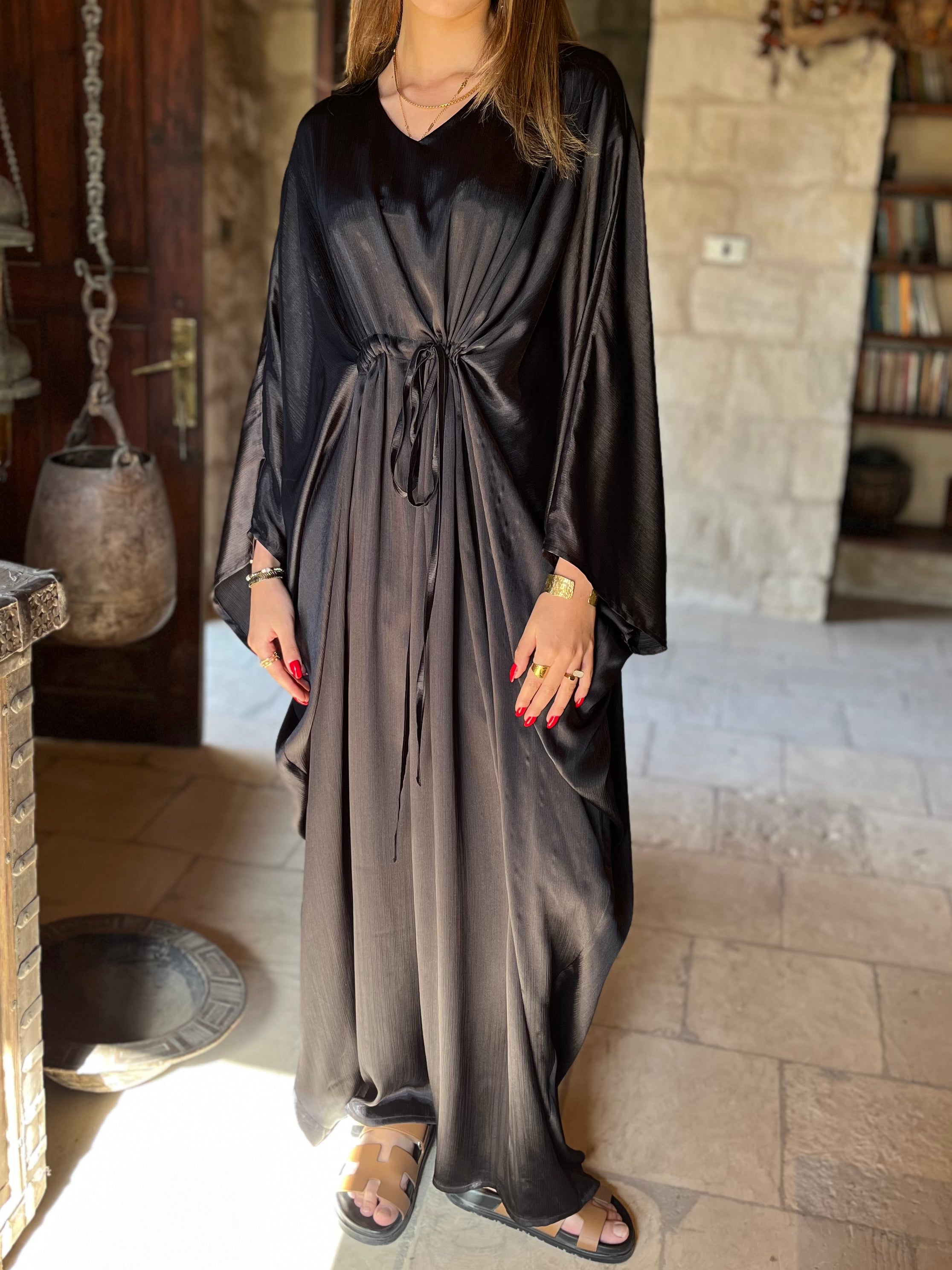 Black Shimmery Nubian Kaftan