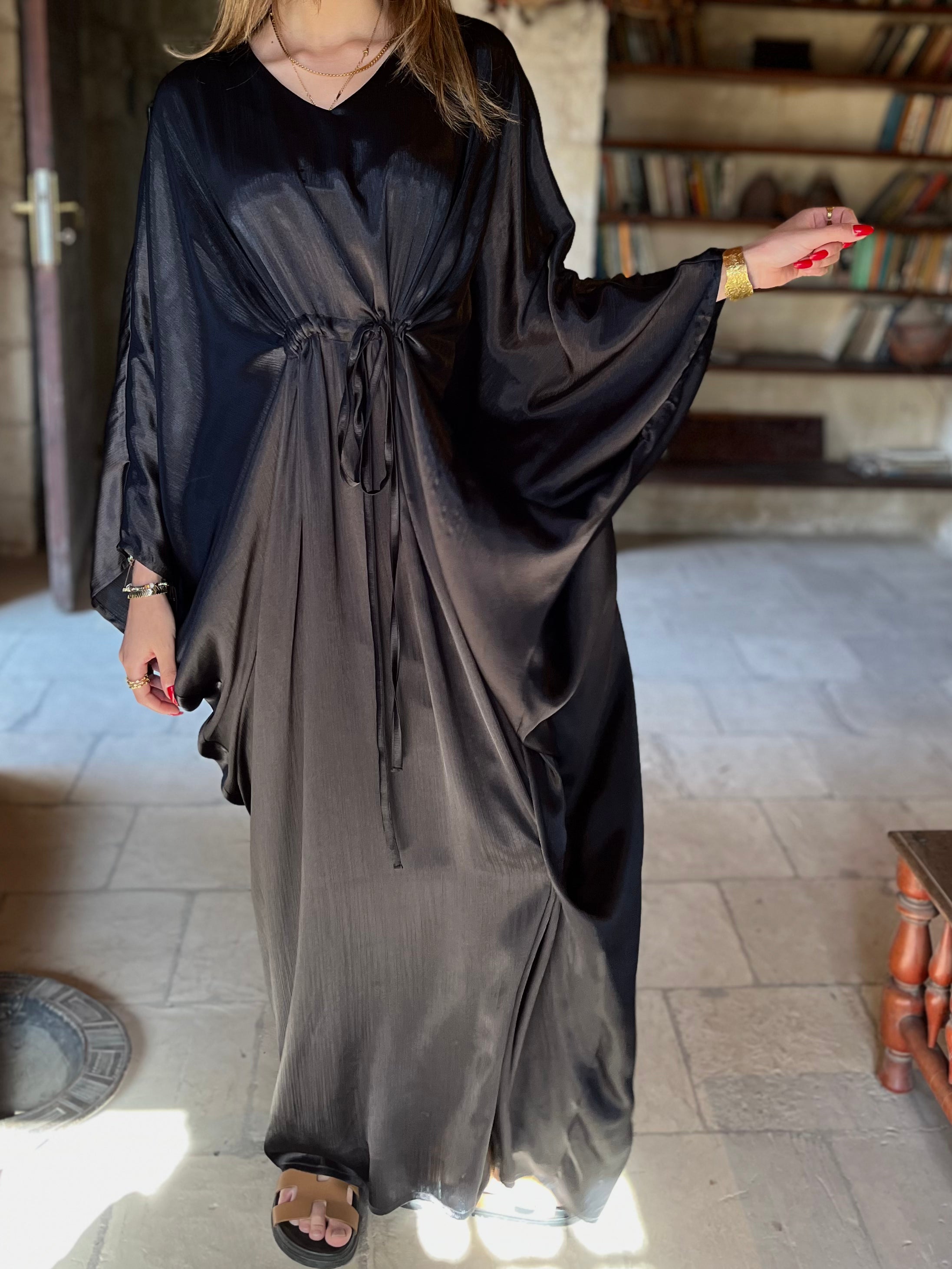 Black Shimmery Nubian Kaftan