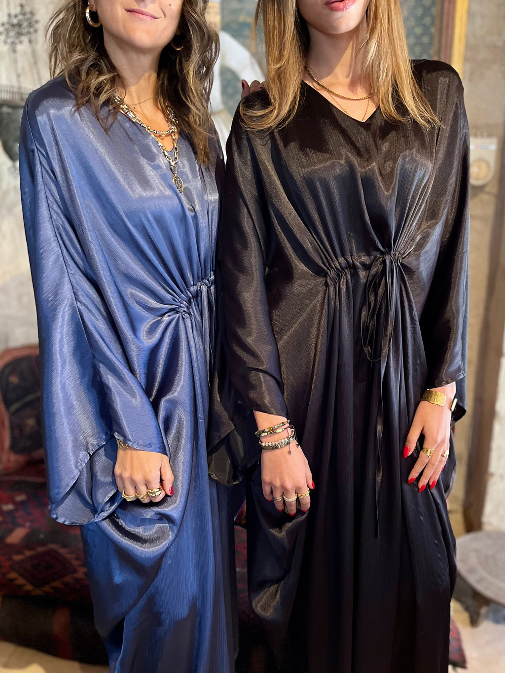 Navy Shimmery Nubian Kaftan