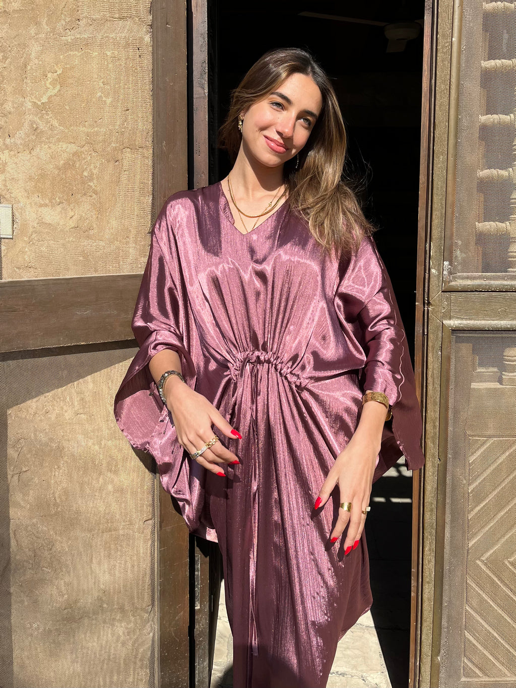 Blush Shimmery Nubian Kaftan
