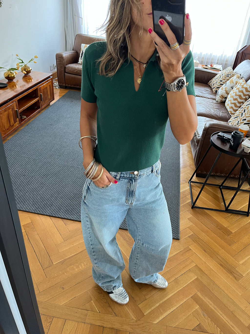 Teal Frillu Signature Knit Polo