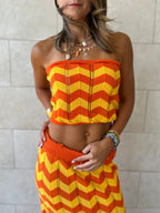 Tangerine Twist crochet skirt set