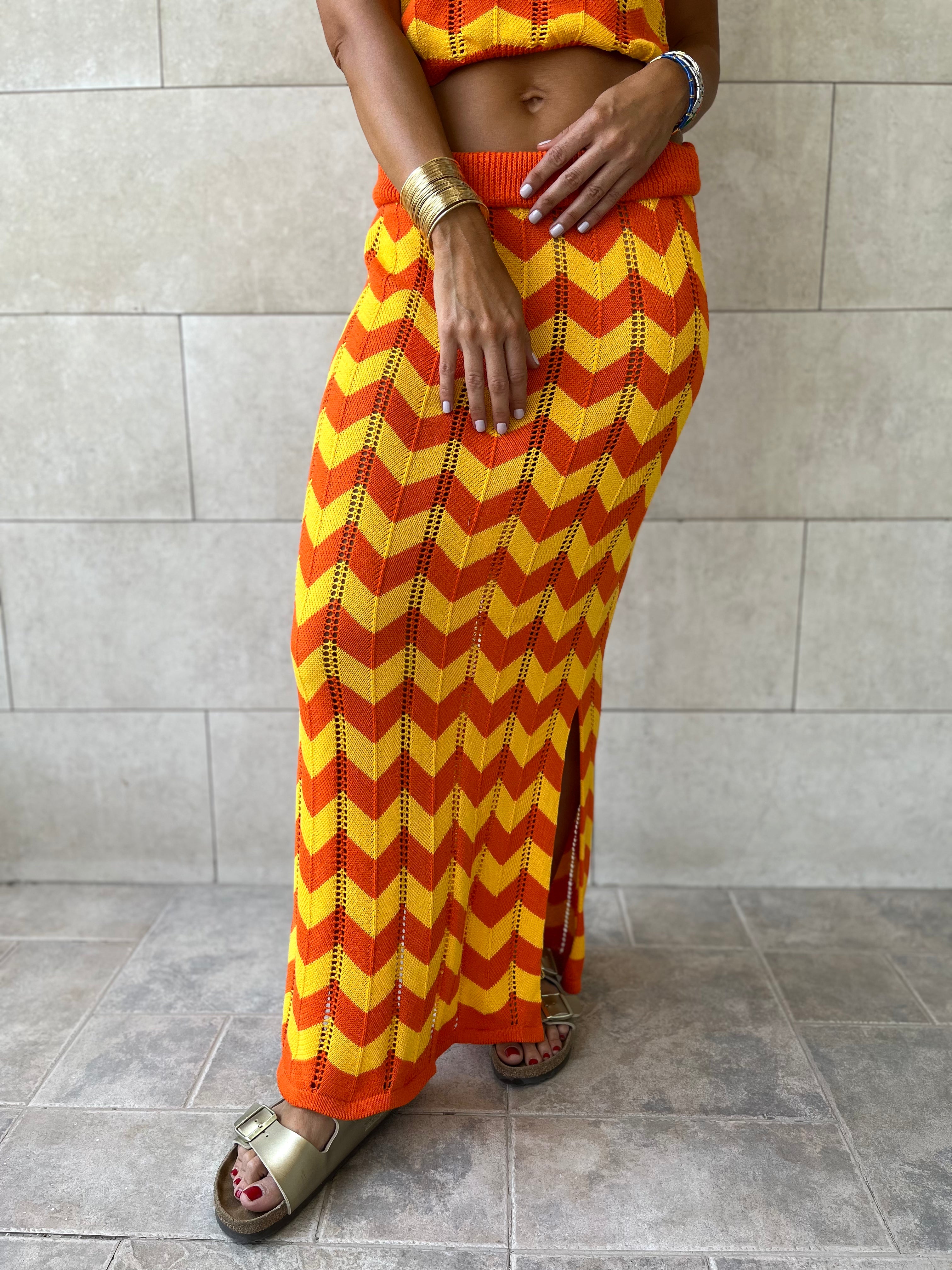 Tangerine Twist crochet skirt set