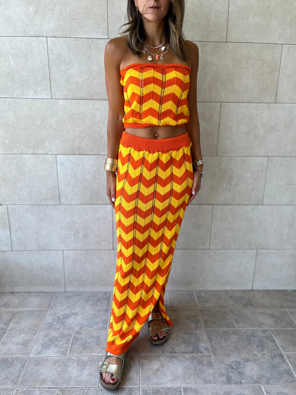 Tangerine Twist crochet skirt set