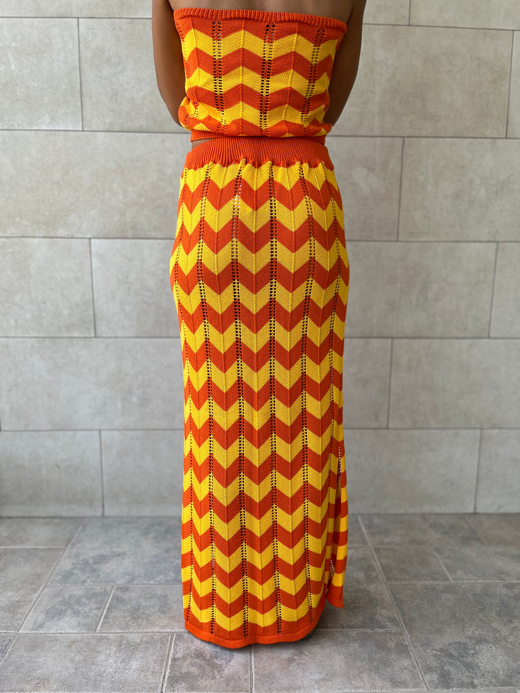 Tangerine Twist crochet skirt set