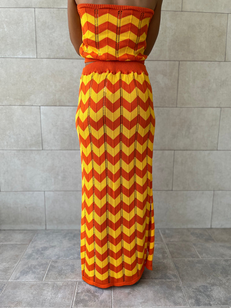 Tangerine Twist crochet skirt set