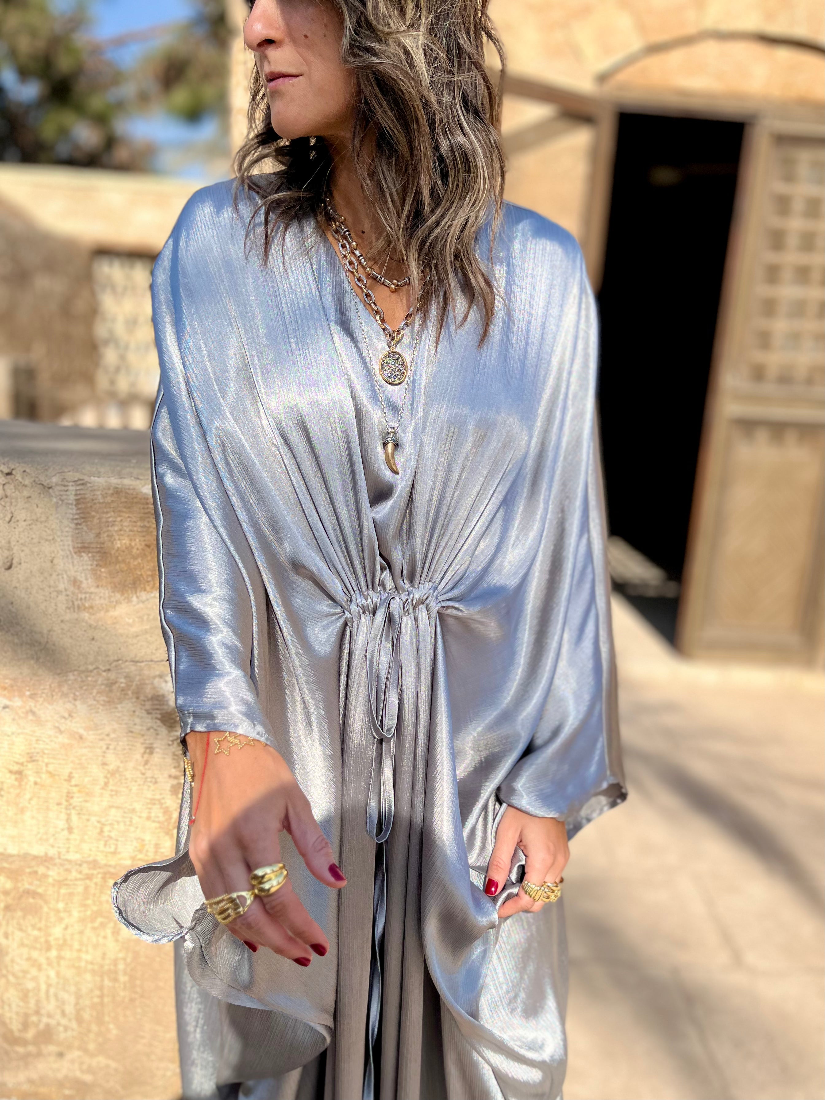 Silver Shimmery Nubian Kaftan