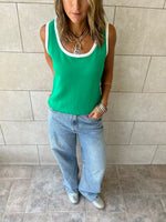 Green Sleeveless Knit Top