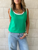 Green Sleeveless Knit Top