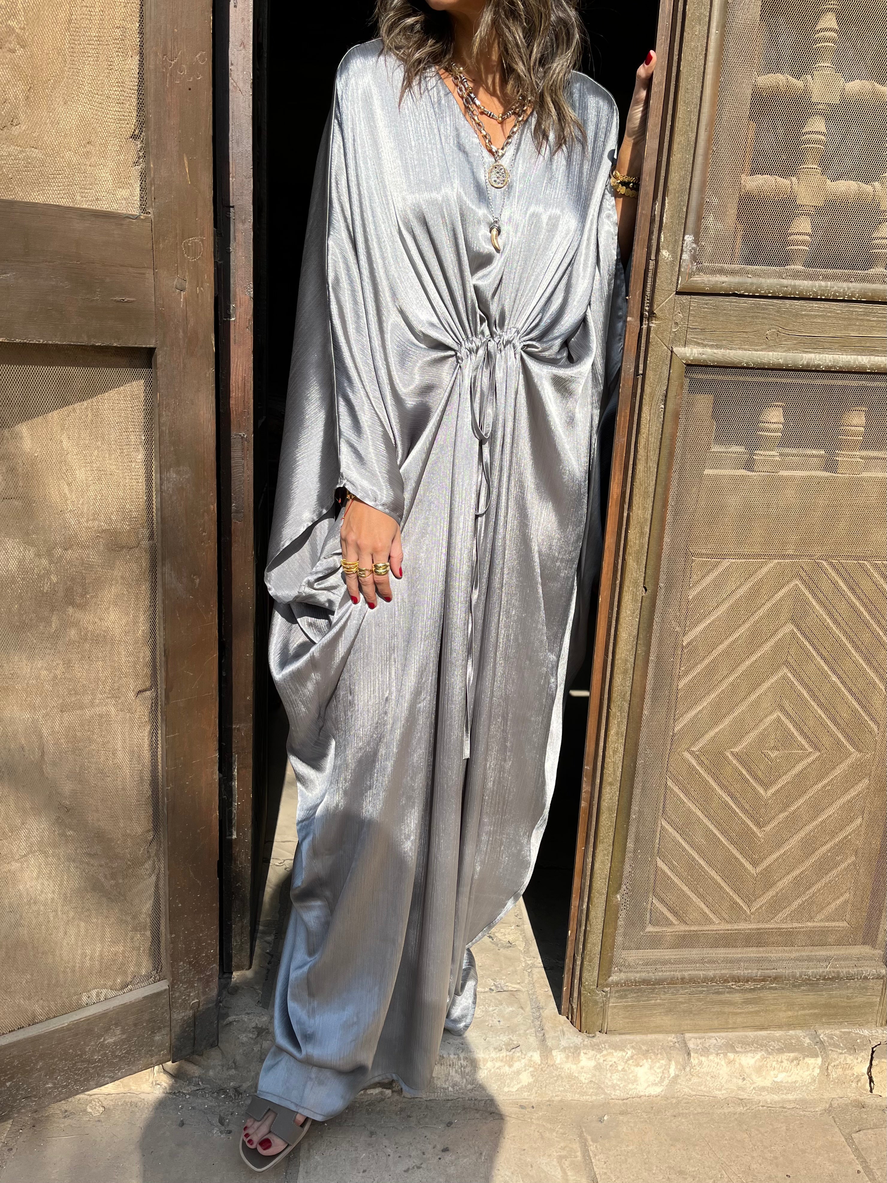 Silver Shimmery Nubian Kaftan