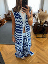 Blue Zigzag Crochet Vest