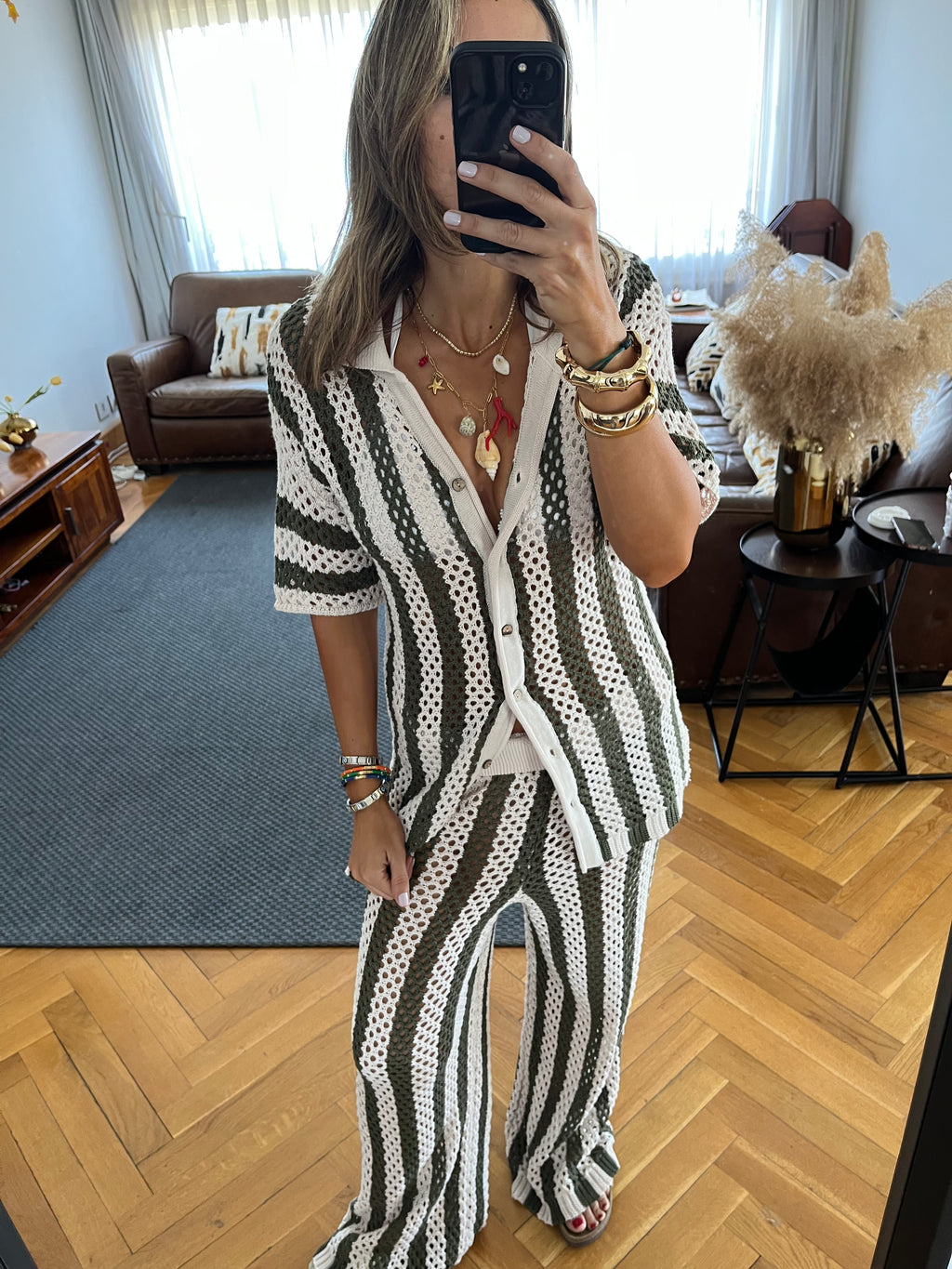 Olive Finally Sunny Crochet Pants Set