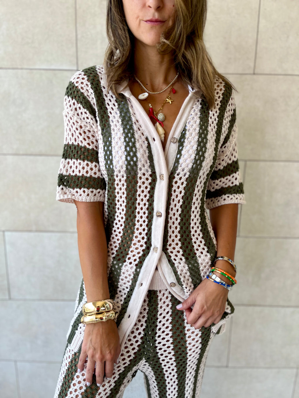 Olive Finally Sunny Crochet Pants Set